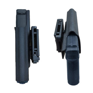 Kydex OWB Holster Fit Glock 19 19x / Glock 23 25 32 / Glock 17 22 31 Glock 26 27 30s (Gen 1-5) CZ P10 Pistol Case Waistband Outside Carry 1.5-2 Inch Belt Clip - Adj. Width Height Cant - Entrance Widen - Black - PoLe.Craft Holster & Knives