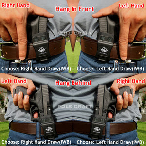 IWB Kydex Holster Custom Fit: Taurus TH9C Pistol - Inside Waistband Concealed Carry - Adj. Cant Retention - Cover Mag-Button - Widened Entrance - No Wear, No Jitte