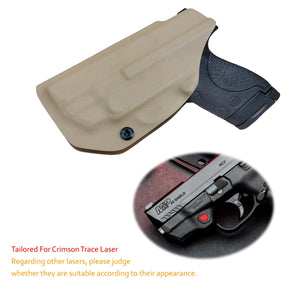 Kydex IWB Holster Fit: Smith & Wesson M&P 45 Shield M2.0 9mm .40 S&W / Crimson Trace Laser Concealed Carry - Inside Waistband Carry Concealed Holster M&P Shield 9mm - Tan - PoLe.Craft Holster & Knives