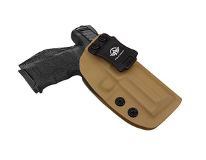 HK VP9 Holster IWB Kydex For Heckler & Koch (H&K) VP9 VP40 Concealed Carry - Inside Waistband Carry Concealed Holster VP9 H&K VP40 Pistol Case Guns Accessories - Point Touching, No Wear, No Jitter - Tan - PoLe.Craft Holster & Knives