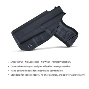 IWB Tactical KYDEX Gun Holster Custom Fits: Glock 43 43X Pistol Case Inside Waistband Carry Concealed Holster Guns Accessories Bag Pistol Pouch - Black