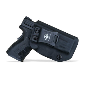 IWB Tactical KYDEX Gun Holster Custom Fits: SpringField XD-9 Single Stack Pistol Case Inside Waistband Carry Concealed Holster Guns Accessories Pouch Bag - Black - PoLe.Craft Holster & Knives